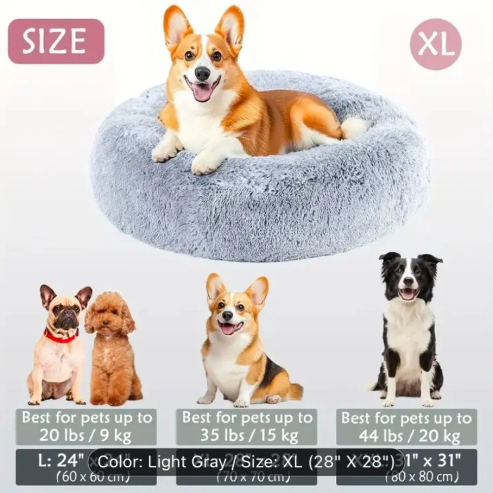 Cozy Grey Dog Bed